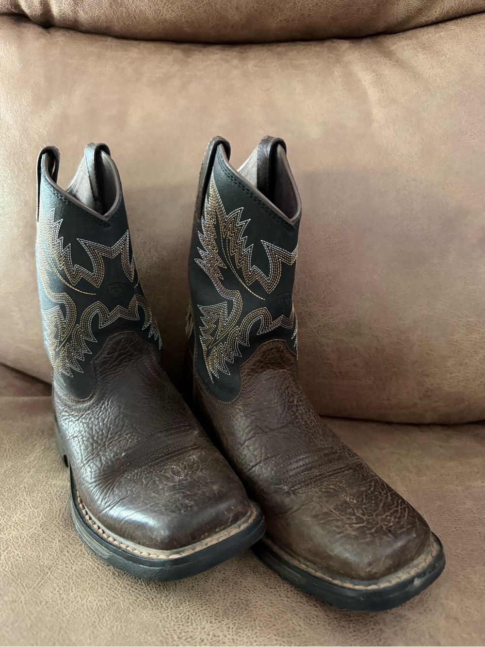 Ariat Brown and Black Western Ankle Boots